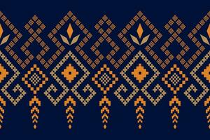 indigo Marin blå geometrisk traditionell etnisk mönster ikat sömlös mönster gräns abstrakt design för tyg skriva ut trasa klänning matta gardiner och sarong aztec afrikansk indisk indonesiska vektor