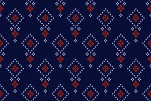 indigo Marin blå geometrisk traditionell etnisk mönster ikat sömlös mönster gräns abstrakt design för tyg skriva ut trasa klänning matta gardiner och sarong aztec afrikansk indisk indonesiska vektor