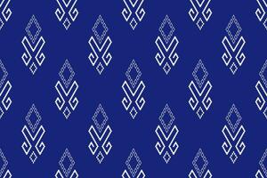 indigo Marin blå geometrisk traditionell etnisk mönster ikat sömlös mönster gräns abstrakt design för tyg skriva ut trasa klänning matta gardiner och sarong aztec afrikansk indisk indonesiska vektor