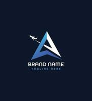 Luft Flugzeug ein Brief Logo Design vektor