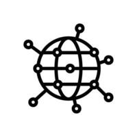 global Netzwerk Symbol mit Globus und Punkte vektor