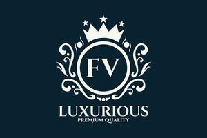 Initiale Brief fv königlich Luxus Logo Vorlage im Vektor Kunst zum luxuriös branding Vektor Illustration.
