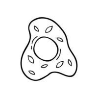 vektor enda ClipArt av friterad ägg i klotter stil. friterad ägg isolerat på vit bakgrund. protein frukost. vektor ritad för hand illustration. för recept, dekoration, logotyp, meny, mönster.