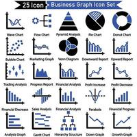 Geschäft Graph Symbol einstellen vektor