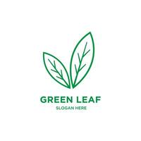 grön blad logotyp design mall vektor