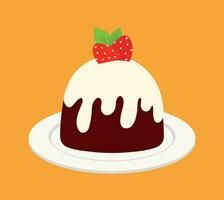 Schokolade Pudding süß Karikatur Gekritzel Vektor Illustration