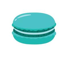 blå macaron bageri mat i söt tecknad serie vektor illustration