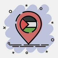 Symbol Palästina Stift Standort. Palästina Elemente. Symbole im Comic Stil. gut zum Drucke, Poster, Logo, Infografiken, usw. vektor