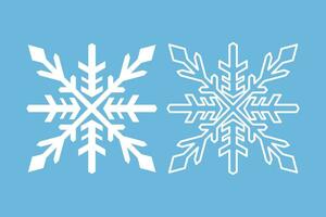 Kristall Schneeflocke Element isoliert Symbol Gliederung Design Winter dekorativ Vektor Illustration