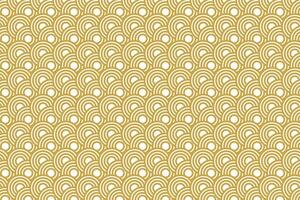 nahtlos abstrakt Gold Luxus Muster Streifen wellig Kreis Hintergrund mit geometrisch Linie Vektor Design