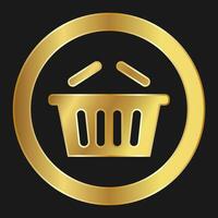 Einkaufen Korb einfach Gold Symbol zum Apps und Websites vektor