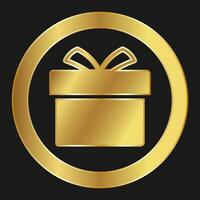 Einkaufen Geschenk Box einfach Gold Symbol zum Apps und Websites vektor