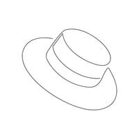 hatt dragen i ett kontinuerlig linje. ett linje teckning, minimalism. vektor illustration.