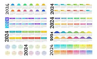 Kalender zum 2024 isoliert auf ein Weiß Hintergrund vektor