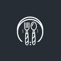 minimalistisch Restaurant Logo mit modern Linie Design vektor