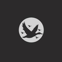 Silhouette Stockente Ente zum Natur und Tierwelt Logo Design vektor