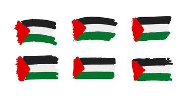 illustration av uppsättning med palestina flagga vektor