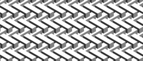 nahtlos geometrisch Muster. Vektor Hintergrund gemacht von Würfel im Isometrie. wiederholen geometrisch Formen im schwarz und Weiß.