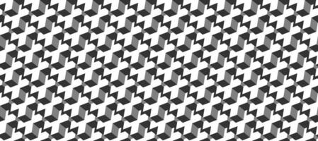 sömlös geometrisk mönster. vektor bakgrund tillverkad av kuber i isometri. upprepa geometrisk former i svart och vit.