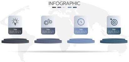 infografisk mall har steg eller alternativ vektor