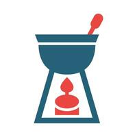 fondue vektor glyf två Färg ikon för personlig och kommersiell använda sig av.