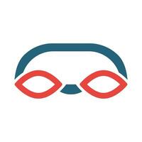 simning glasögon vektor glyf två Färg ikon för personlig och kommersiell använda sig av.