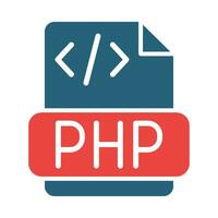 php Vektor Glyphe zwei Farbe Symbol zum persönlich und kommerziell verwenden.