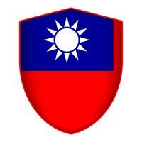 Taiwan Flagge im Schild Form. Vektor Illustration.