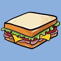 Brot-Sandwich-Cartoon-Vektor-Illustration