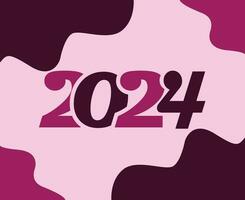 glücklich Neu Jahr 2024 Urlaub abstrakt lila Grafik Design Vektor Logo Symbol Illustration