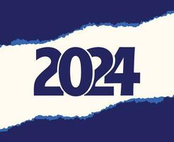 glücklich Neu Jahr 2024 Urlaub abstrakt Blau Grafik Design Vektor Logo Symbol Illustration