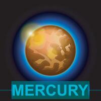 Planet Merkur dunkel vektor