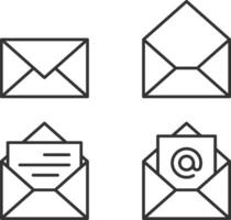 Briefumschlagsymbole festlegen. Vektorvorlage für Umschlagsymbole. Mail-Symbolelement. Adressschild für Web- oder Printdesign. vektor