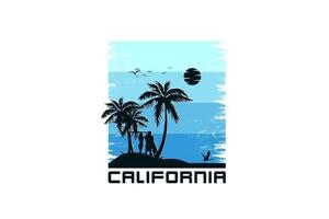 kalifornien, t -shirt mocka upp silhuett merchandise håna vektor