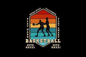 Basketball, Design-Silhouette im Retro-Stil vektor