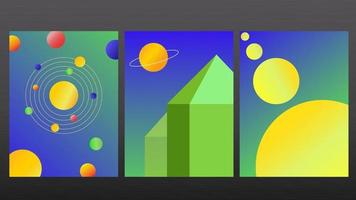 Astro-Planet Steigung abstrakten Hintergrund Poster Design vektor