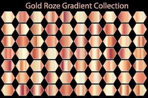 o Metallic-Textur-Gold-Rose-Farbverlauf-Set-Kollektion vektor