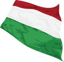 vektor illustration av ungerska flaggan som vajar i vinden