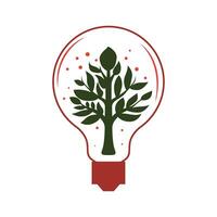 erleuchten Kreativität mit unser Vektor Lampe Birne und Baum. ein symbolisch Verschmelzung von Ideen und Natur, Funken Inspiration im Ihre Entwürfe.