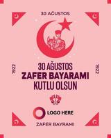 30 augusti segerdagen, zafer bayrami post vektor