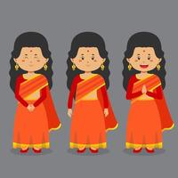 bangladesh karaktär med olika uttryck vektor