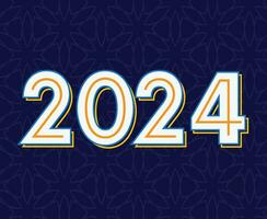 2024 Neu Jahr Urlaub Design abstrakt Vektor Logo Symbol Illustration mit Blau Hintergrund