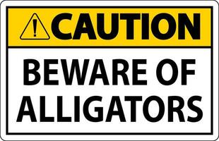 Vorsicht Zeichen in acht nehmen von Alligatoren vektor