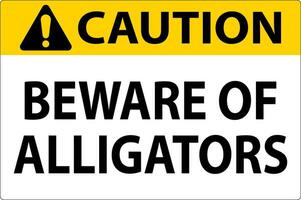 Vorsicht Zeichen in acht nehmen von Alligatoren vektor