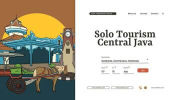 ethnisch Landung Seite Design mit Illustration von Kultur zentral Java vektor