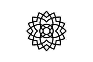 Mandala Symbol Illustration. Symbol verbunden zu Meditation und spirituell Wachstum. Linie Symbol Stil. einfach Vektor Design editierbar