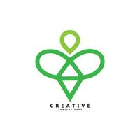 m brev människor form kreativ logotyp design vektor