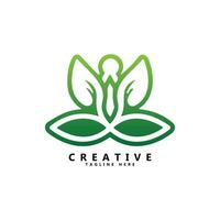 yoga kreativ logotyp design vektor