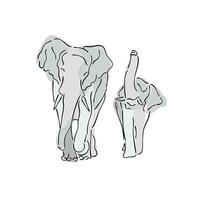 värld djur- välfärd dag oktober 4 .afrikansk buske elefanter vektor