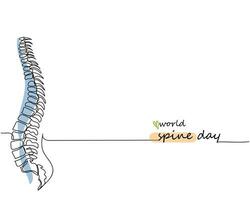 värld ryggrad dag i oktober linje konst. vektor